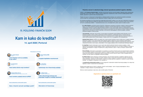 19. POSLOVNO-FINANČNI SEJEM, 14. april 2026 | Portorož
